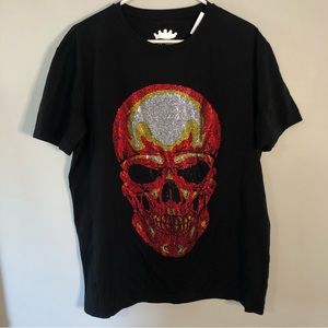 Sak’s 5th Avenue Rhinestone Skull T-Shirt